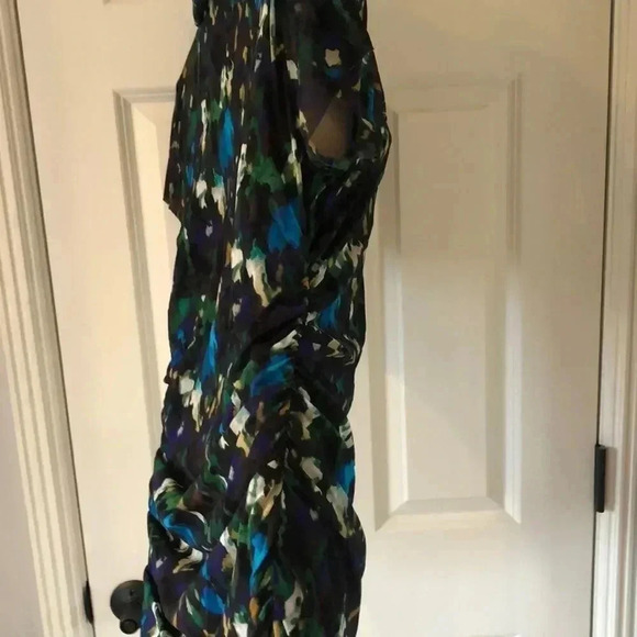 kennith Cole black floral long scoop neck short sleeve shirt size large - Picture 4 of 10